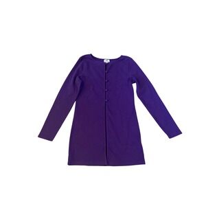 Navi Kaur x The Drop Womens Purple Ribbed Longline Cardigan XL Button Front Top